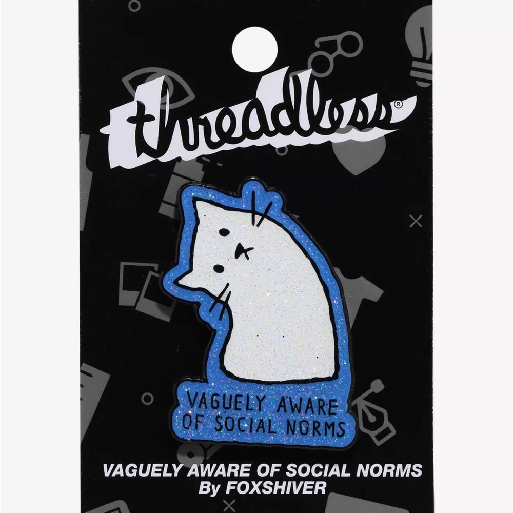 Cat Social Norms Glitter Enamel Pin Hot Topic